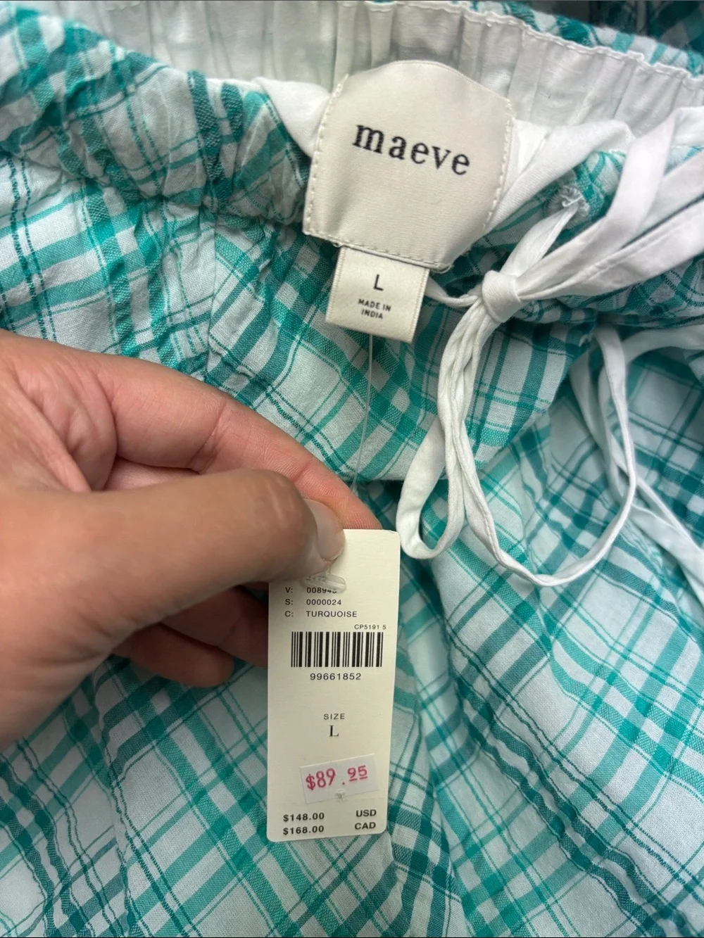 NWT// Maeve drawstring a-line teal skirt